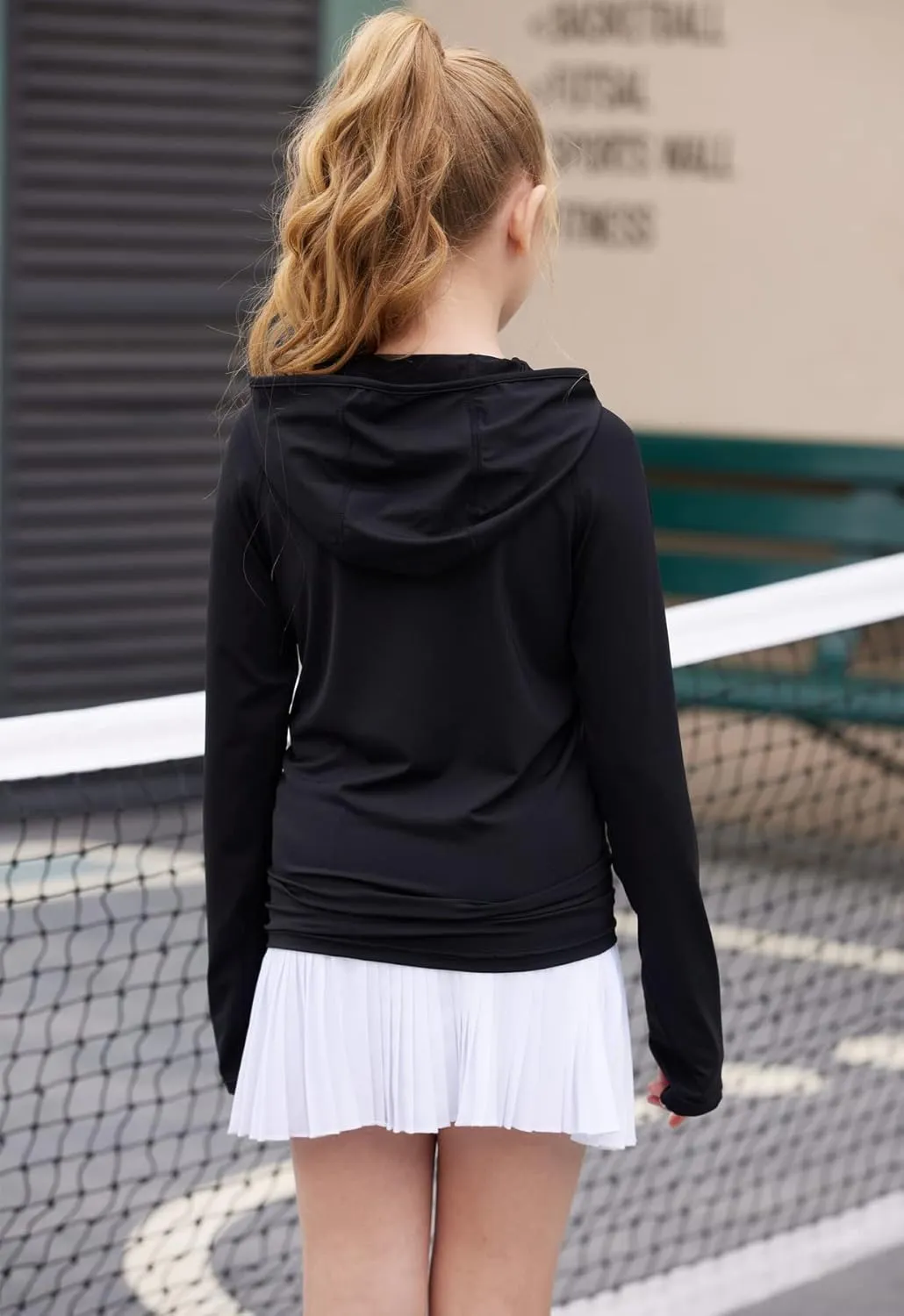 Zaclotre Kids UPF 50  Sun Shirt Girls Quick Dry Sun Protection Clothing Athletic Hoodie with Thumbholes
