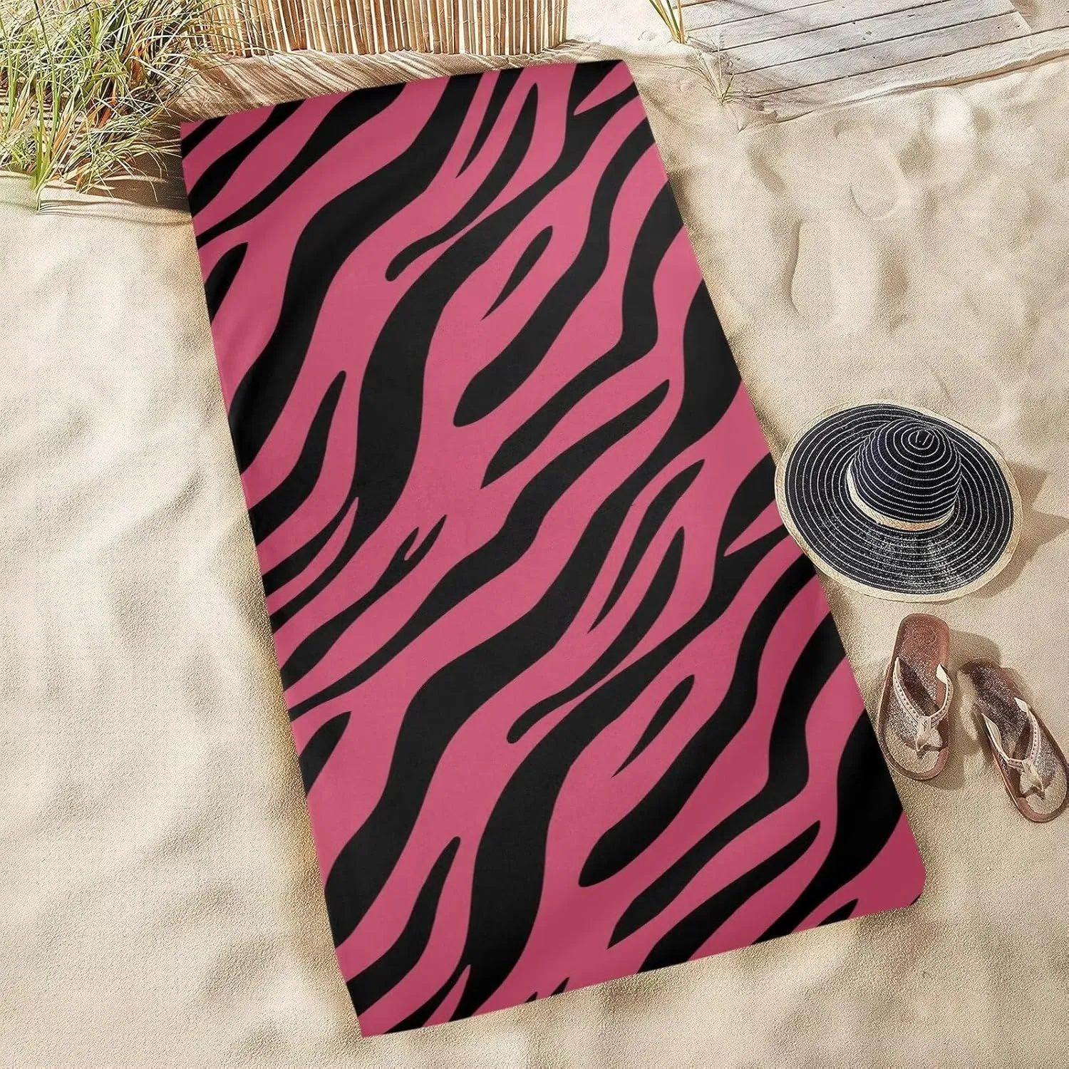 Zebra Portable Towel for Beach Lightweight Microfiber Towel for Adult Beach Portable Compact Travel Towels Shower Pool Home 71x32 Inches