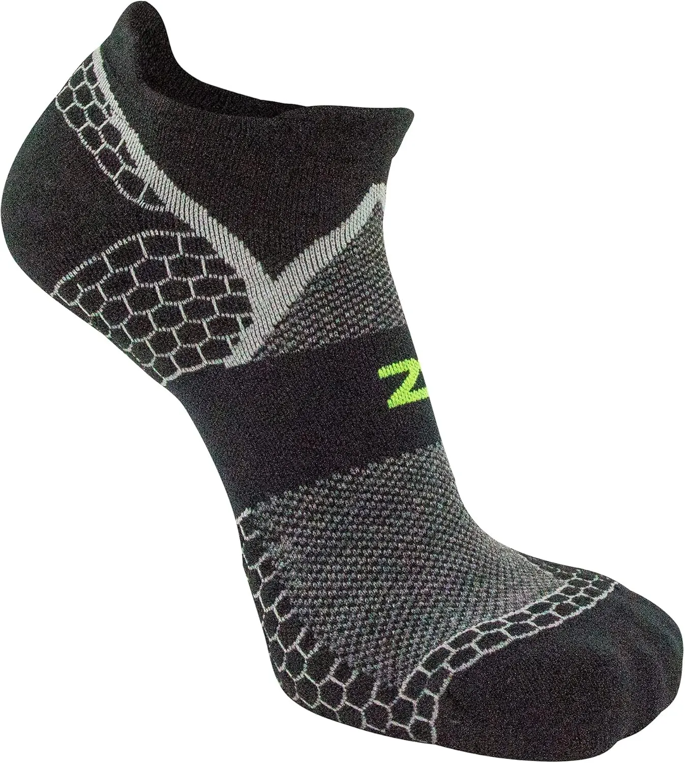 Zensah Merino Wool Running No-Show Socks- Hiking, Walking, Athletic Cushion Sock