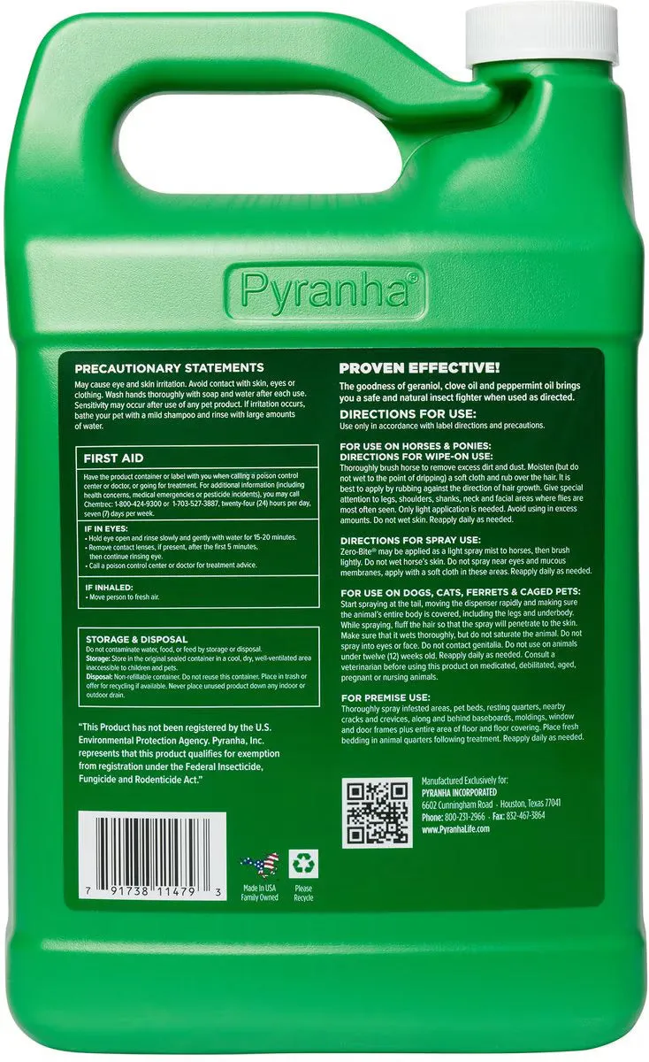 Zero-Bite Natural Insect Repellent - (32oz & 1 Gal)