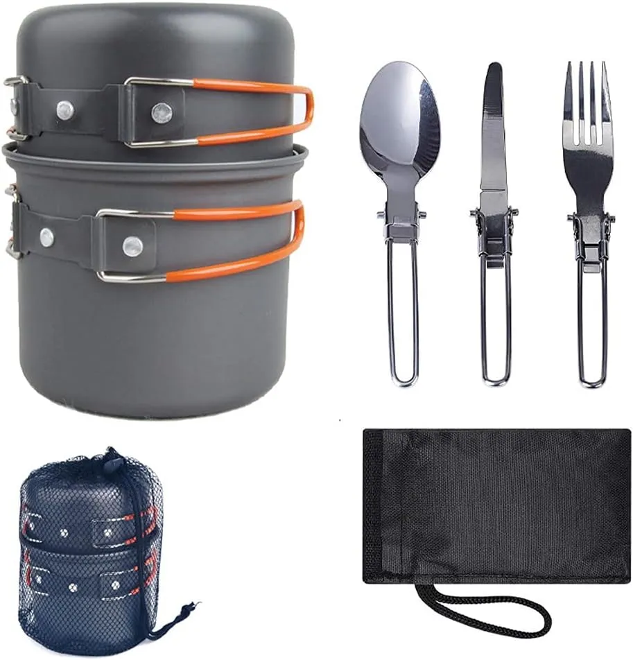 ZJchao Camping Cookware, Camping Cookware, Mess Kit, Camping Cooking Set, Camping Pot, Backpacking Stove for Travel
