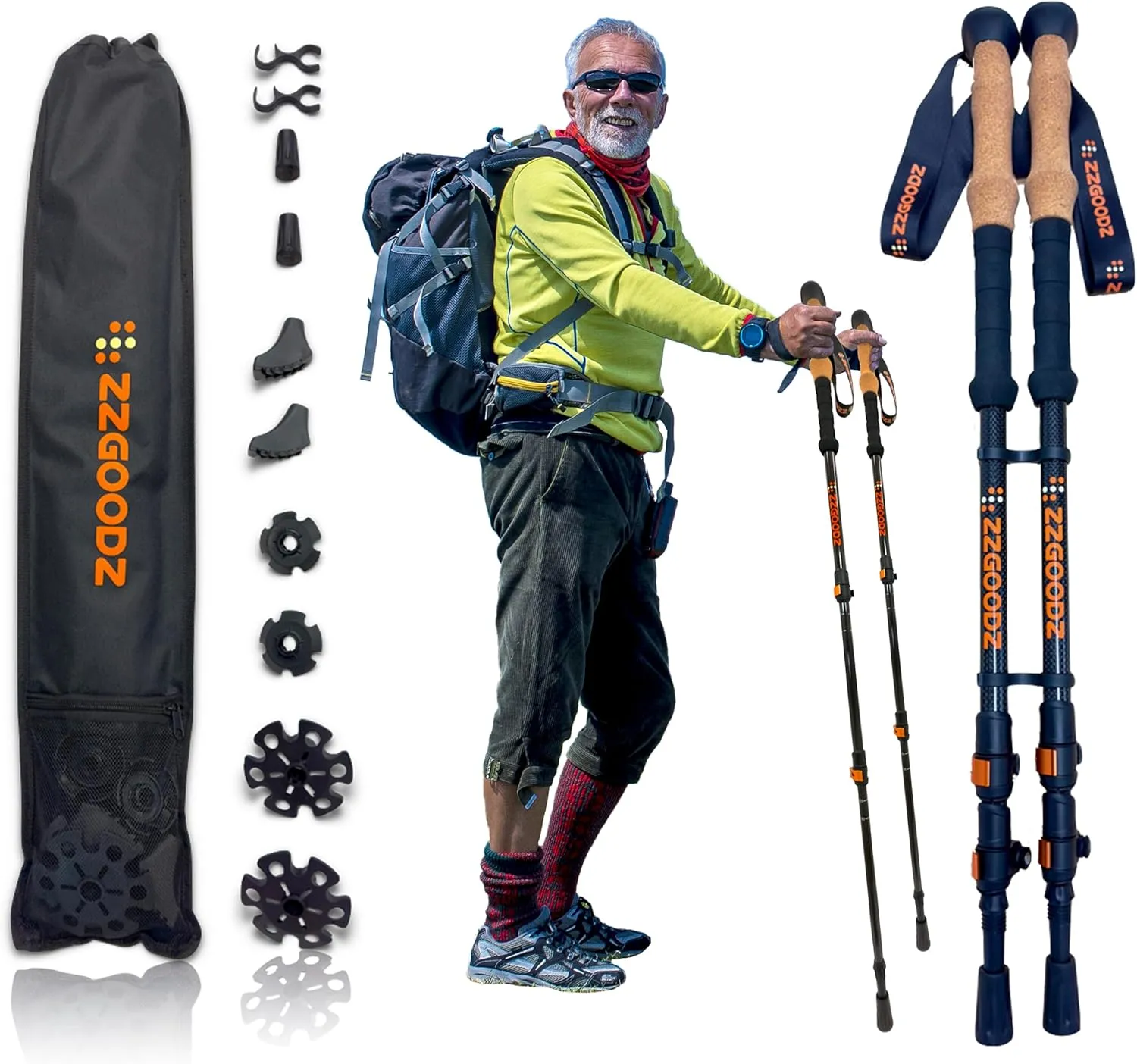 ZZGOODZ Ultralight Foldable Trekking Poles - Supportive & Portable!